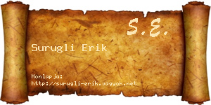 Surugli Erik névjegykártya